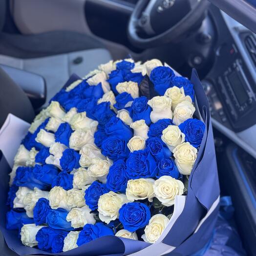 Blue white roses