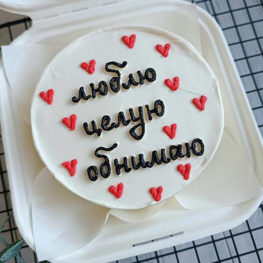 Бенто-торт "Люблю, целую, обнимаю"