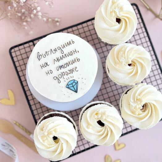 Бенто торт з капкейками подарунок мамі, сестрі, подрузі, колезі, дівчині, дружині, жінці, ювілей, свято