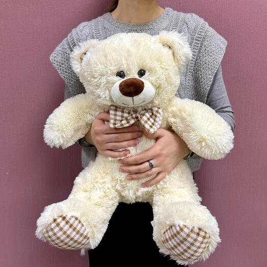 White bear 50 cm with a butterfly in a cage