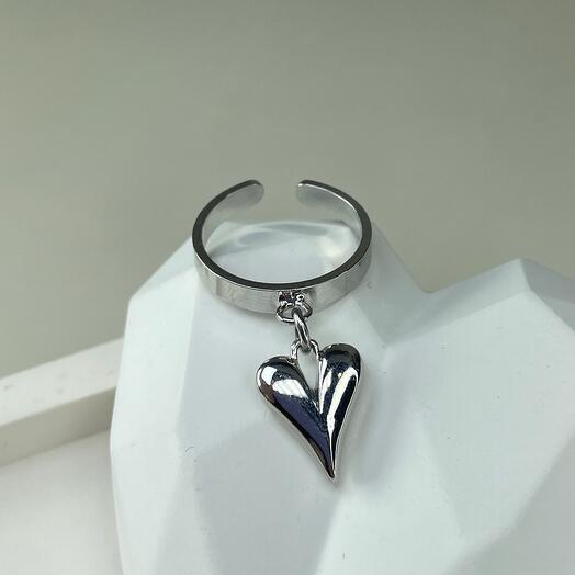 Кольцо безразмерное Silver Heart