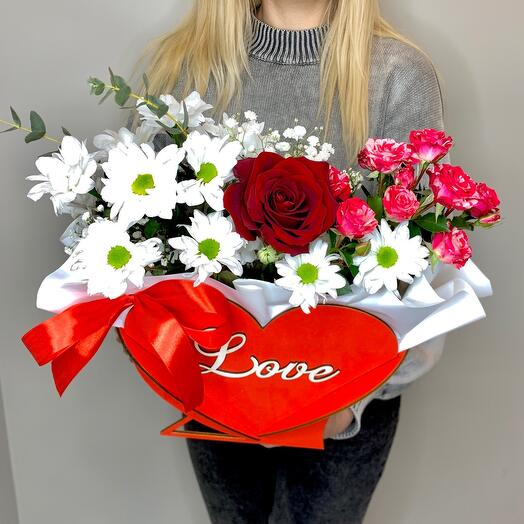Сердце с цветами Любовь Love ко Дню влюбленных