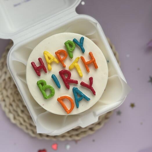 Бенто торт на день рождения happy birthday надпись