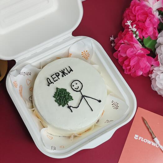 Бенто торт держи сосну с надписью на бенто боксе