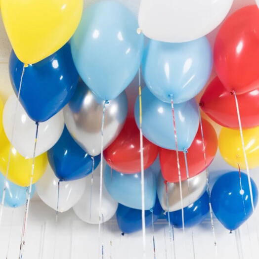 Воздушные шары под потолок гелий 23 шт. Set of helium balloons under the ceiling 23 pcs