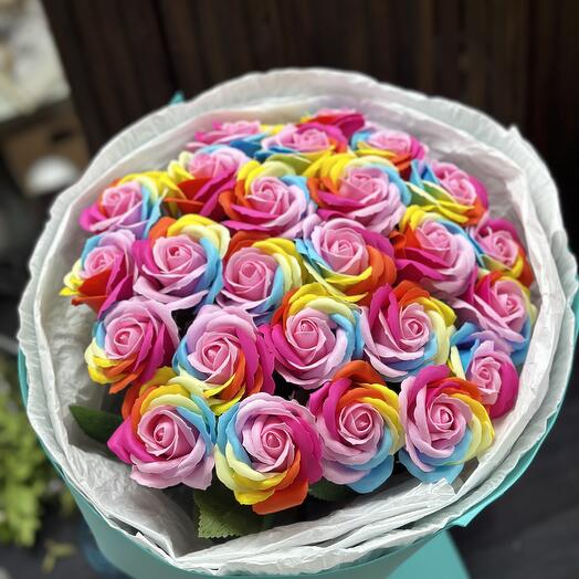 Цветные мыльные розы