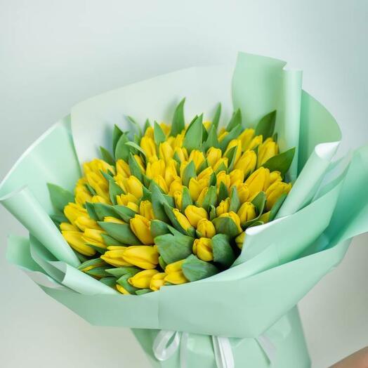 Bouquet of 101 Yellow Tulips