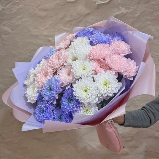 Букет из 9 кустовых хризантем