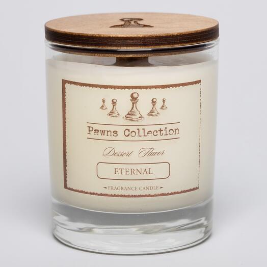 Ароматическая свеча Pawns Collection с ароматом ETERNAL 300 мл ванильное мороженое с миндалём
