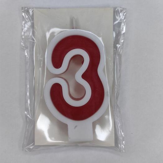 Цифра 3 красная