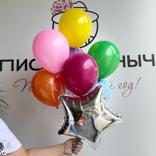 Набор праздничных шаров "Моя звезда" /фольгированный шар/латексные шары/шары с гелием/Доставка Уфа