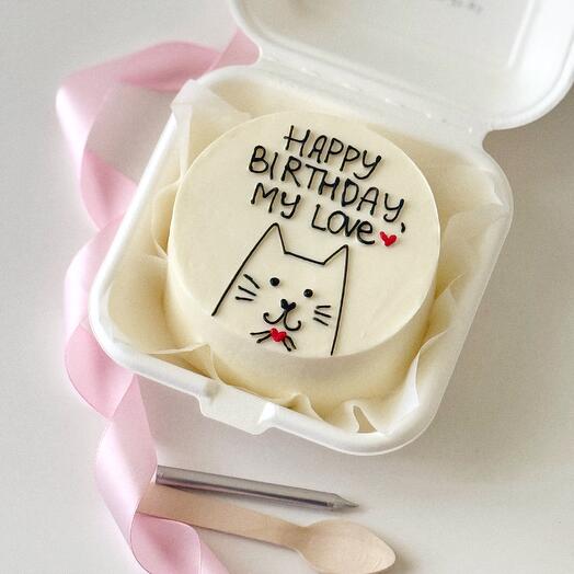 Бенто торт с котом happy birthday my love