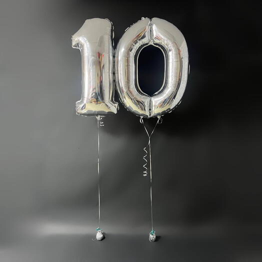 Фольгированные цифры серебро 102 см