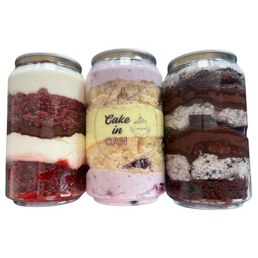 Box of 3 Cake in Can