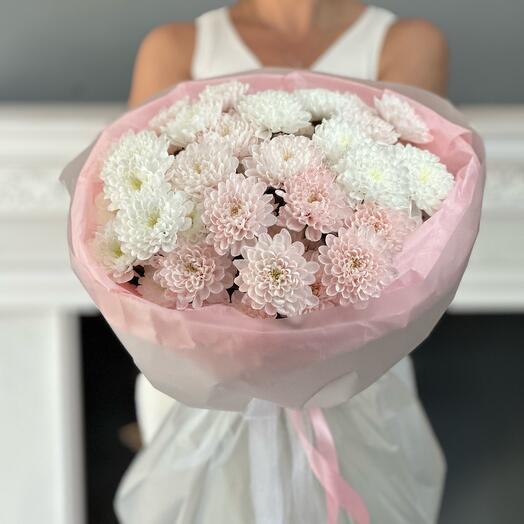 Букет «Фламинго» из хризантем — нежный розовый букет с доставкой 💗