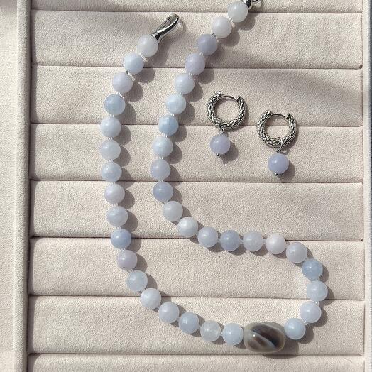 Комплект украшений из натурального камня «Airy blue»
