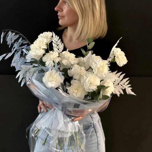 Букет белоснежный из диантусов