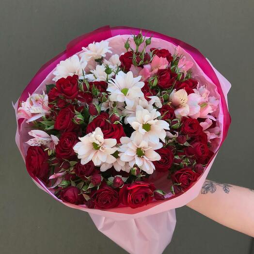 Roses and chrysanthemums