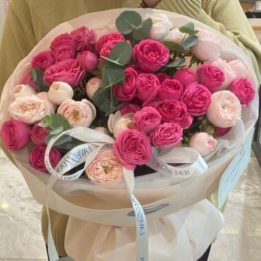 Пионовидные розы микс