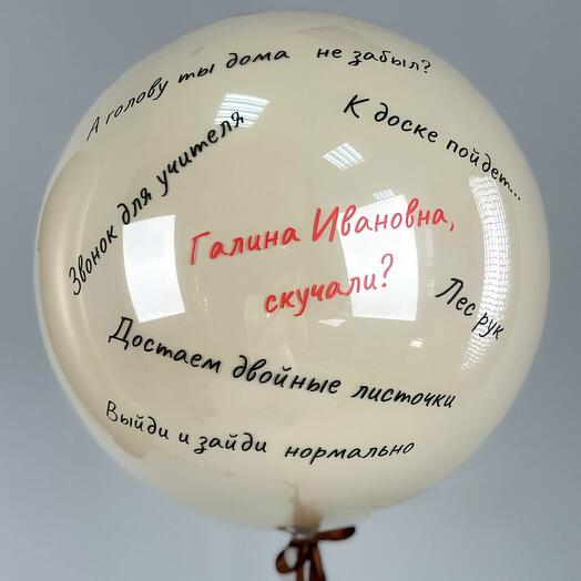 Шар классному руководителю в школу, шар прикол с ЛЮБЫМИ надписями