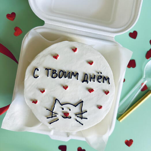 Бенто торт на день рождения с котиком