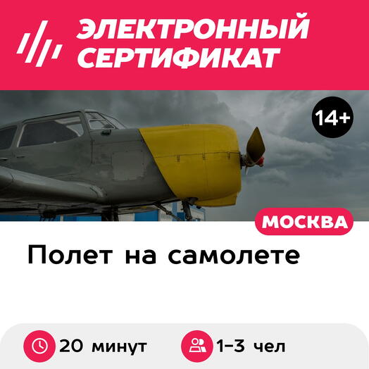 Подарочный сертификат Ночной полет на самолете Як-18Т для 1-3 чел., 20 мин. (аэродром Мячково)