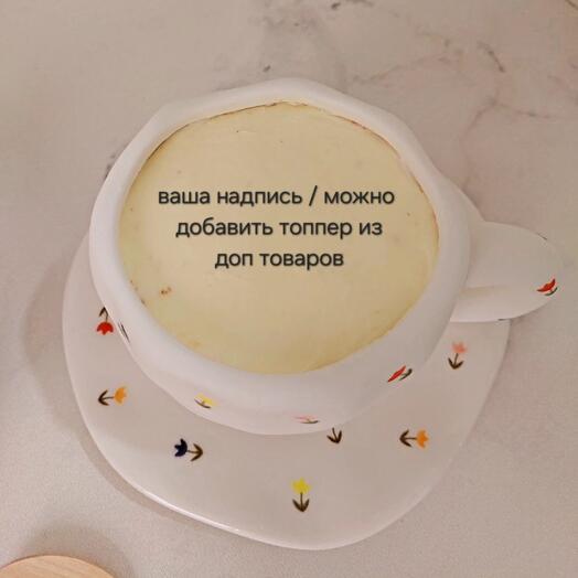 Торт в чайной паре / бенто в кружке / с вашей надписью / можно добавить топпер из доп товаров / в подарок маме/ любимой/ девушке