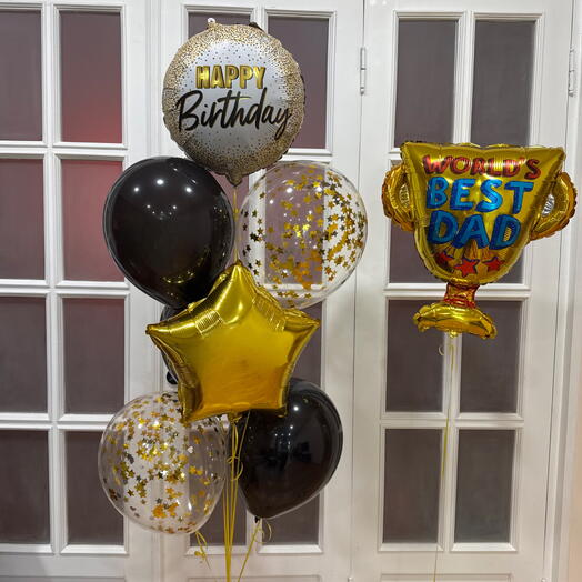 Набор воздушных Шаров для папы 8шт гелий. Set of helium balloons for father 8pcs