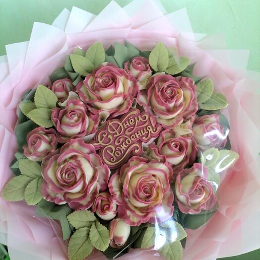 Букет из шоколадных роз С Днём Рождения