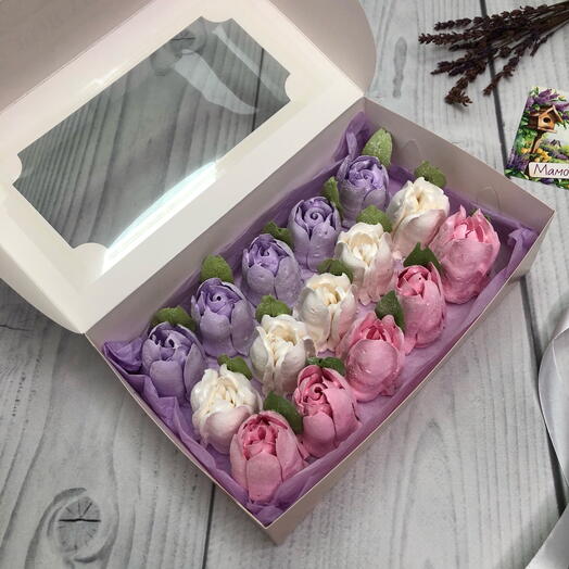 Букет в подарок с тюльпанами из зефира