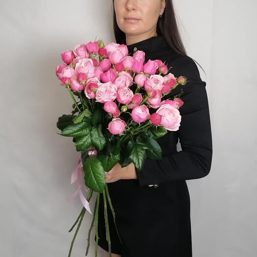 💞Нежный букет "PERVOЦВЕТ" из 9 кустовых пионовидных роз Pink Silva