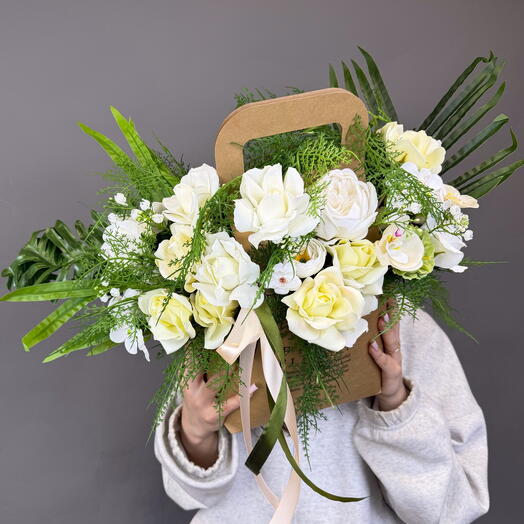 Композиция из мыльных роз «Жаркие тропики» 4