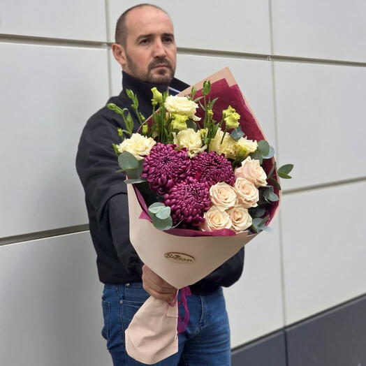 Букет Кулек Бигуди, Талея и эустома