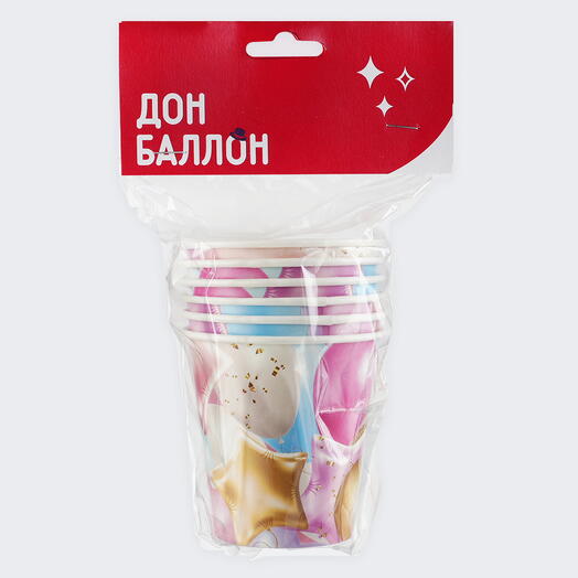 Стаканы (250 мл) Праздничные шарики, 6 шт