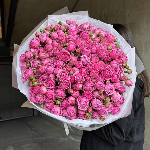 Peony spray roses mono bouquet 60 pc