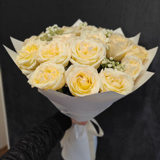 Букет из пионовидных роз. 19 шт