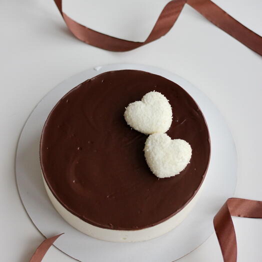 Торт Птичье молоко с сердами еа 14 февраля. Подарок жене, мужу