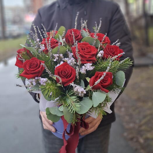 Композицияв шляпной коробке "Прованс"