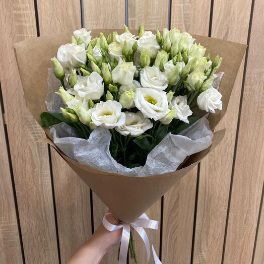 Букет из белых лизиантусов (5шт)