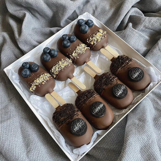 Набор эскимо, кейкпопс, картошка с начинкой в шоколаде на 23 февраля, папе, мужу, парню, коллегам