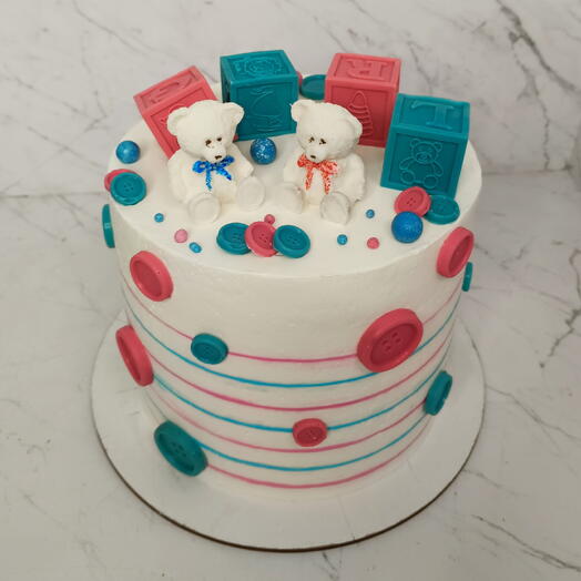 Детский торт два бархата (красный и ванильный)