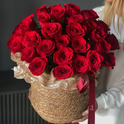 Корзина с цветами Роза красная ️