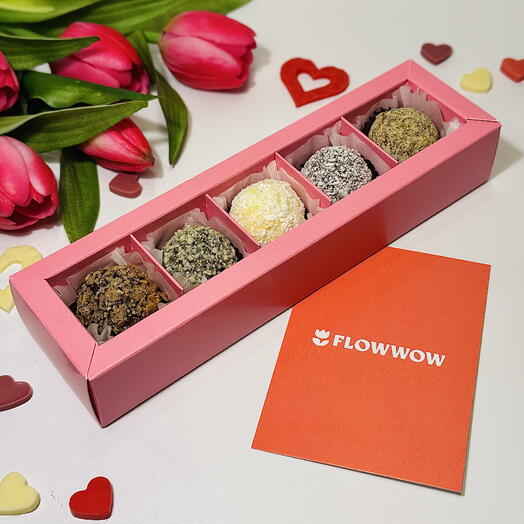 💕 Подарочный набор сырных и фруктовых трюфелей. Конфеты ручной работы, 5 шт.на 14 февраля 🫰🏼