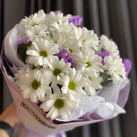 Нежный букет хризантем 💜