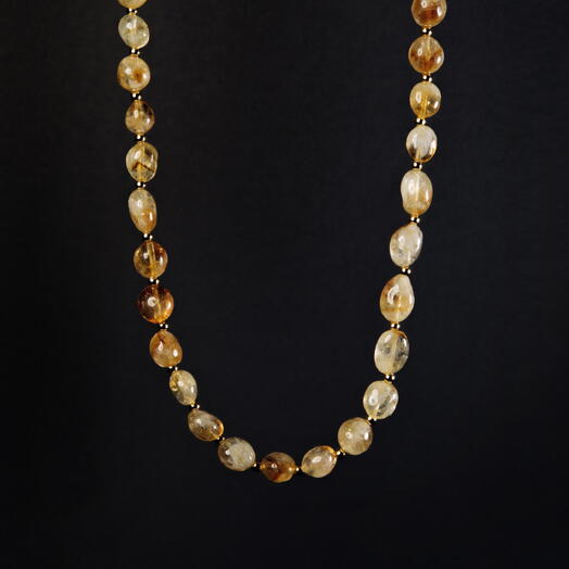 Ожерелье, колье Сирень Цитрин 14K 45 см (NEC1086)
