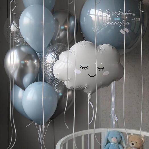 💙 Набор шаров на выписку мальчику