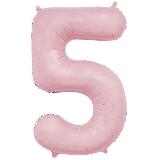 Цифра гелиевая 5 пыльная роза
