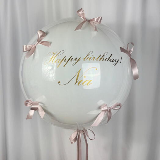 (ВАША НАДПИСЬ) Воздушный шар гигант белый с бантами. (YOUR TEXT) helium balloon giant with bows