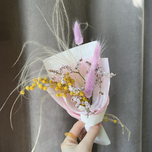 💗Букет сухоцветов комплимент. Сухоцветы подарок женщине, любимой девушке, дочке, маме (4)