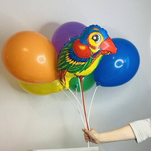 🦜Топ Воздушные Шары Яркий Попугайчик 5 ШТ N0015/Хит Продаж